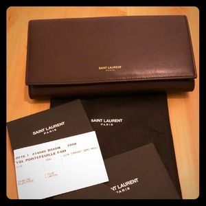 Saint Laurent burgundy envelope wallet